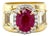 1980s Agl Certified Burma Ruby, Yellow Diamond and Diamond Ring, Size 5.25 For Sale