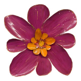 Pat & Andre Juneau Metal Flower Wall Sculpture, Extra Large For Sale