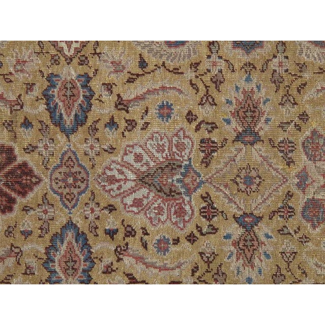 Textile Antique Persian Sultanabad Carpet Handmade Soft Yellow Ground All Over Design For Sale - Image 7 of 16