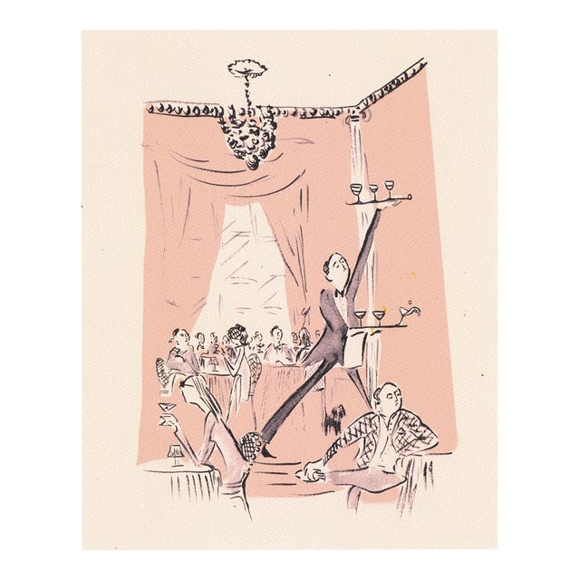 Rose Room Martinis Print by Pauline de Roussy de Sales For Sale