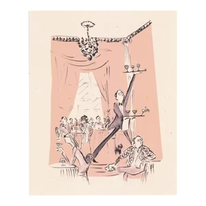Rose Room Martinis Print by Pauline de Roussy de Sales