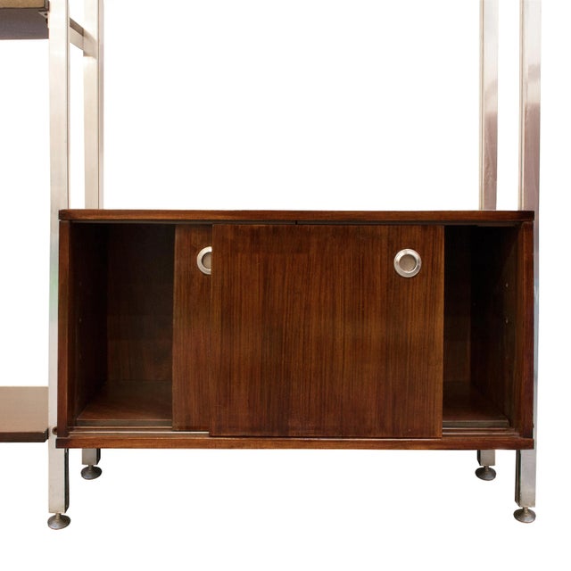 Office Modular Steel Wood Italian Shelf from ICF Padova, Italy, 1970s For Sale - Image 3 of 9