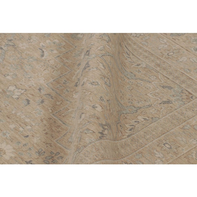 Beige Rug & Kilim’s Oushak-Inspired Rug, Creamy Beige With Blue Floral Patterns For Sale - Image 8 of 10