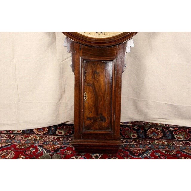 19th Century George III Walnut Tavern Wall Clock For Sale - Image 4 of 9