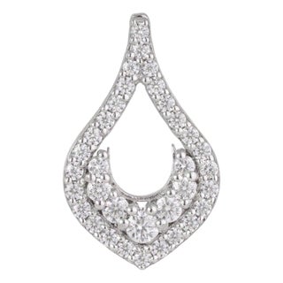 Fine Moissanite Open Drop Pendant in 925 Sterling Silver - Caratandher For Sale