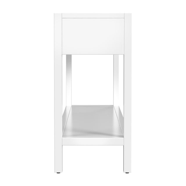 2020s Lark 65 in. W Rectangular Wood 3 Drawer Console Table with Lower Open Shelf, White For Sale - Image 5 of 8