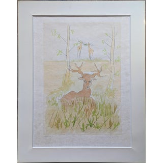 Salvador Dali, The Deer, Original Drypoint Etching with Hand-Colored Stencil on Japon Paper, 1974 For Sale
