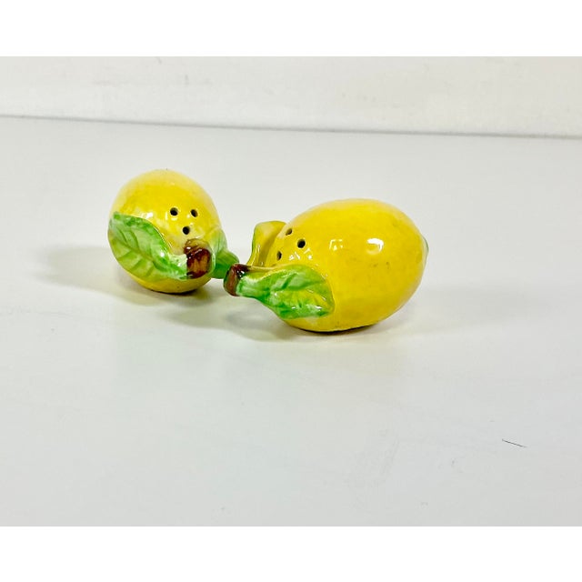 Canary Yellow 1970s Vintage Italian Mediterranean Hollywood Regency Lemon Salt & Pepper Shakers - A Pair For Sale - Image 8 of 15