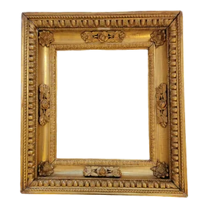 Antique Russian 24k Plt Wooden Frame