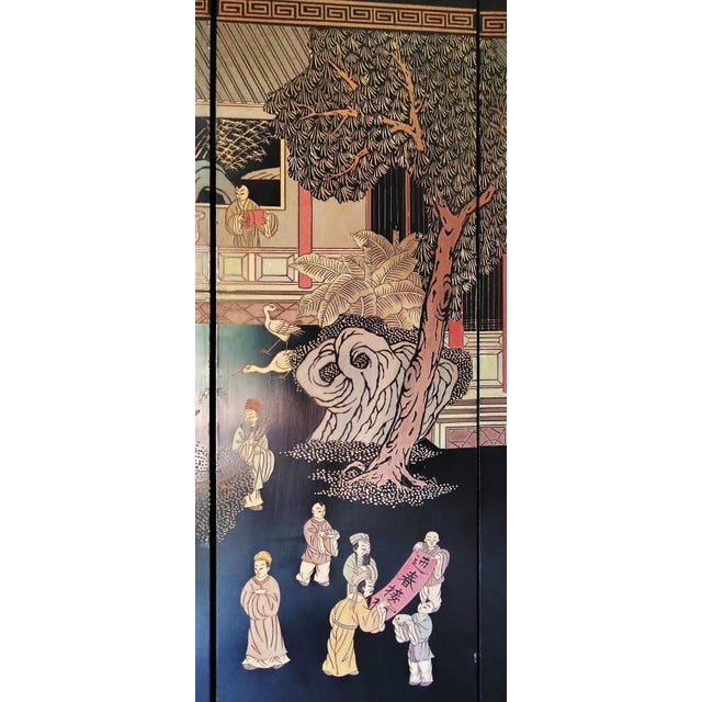 Mid 20th Century Six Large Panel Chinese Coromandel Export Screen For Sale In Los Angeles - Image 6 of 12