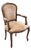 1980s Chateau d'Ax Louis XV Carved Walnut & Cocoa Velvet Open Arm Fauteuil Accent Chair For Sale