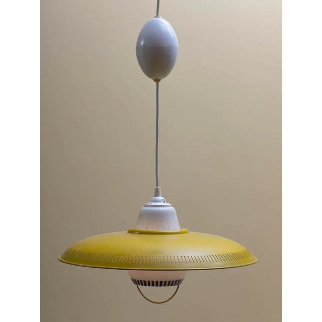 1960s Vintage Danish Lemon-Colored Lamp attributed to Bent Karlby for Lyfa, 1960s For Sale - Image 5 of 5