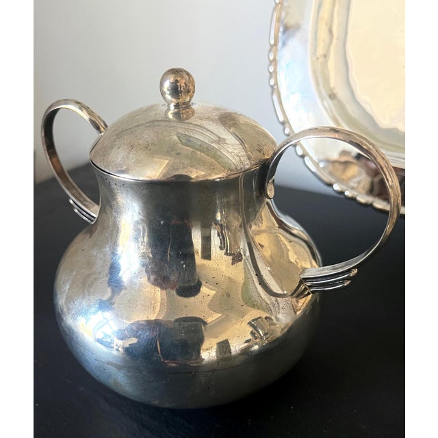 Silver Mexican Modernistic Sterling Silver Tea Coffee Set by Hector Aguilar For Sale - Image 8 of 18
