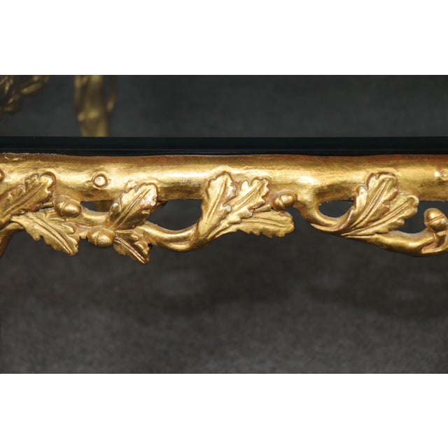 Wood Regency Style Carved Branch and Leaf Coffee Table in the Manner of Bagues For Sale - Image 7 of 12