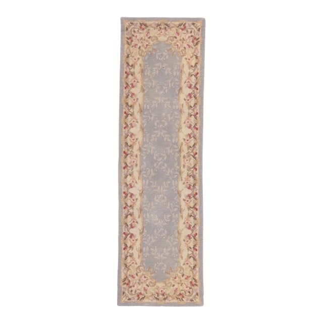 Late 20th Century Vintage Aubusson American Hooked Rug - 02'02 X 07'03 For Sale