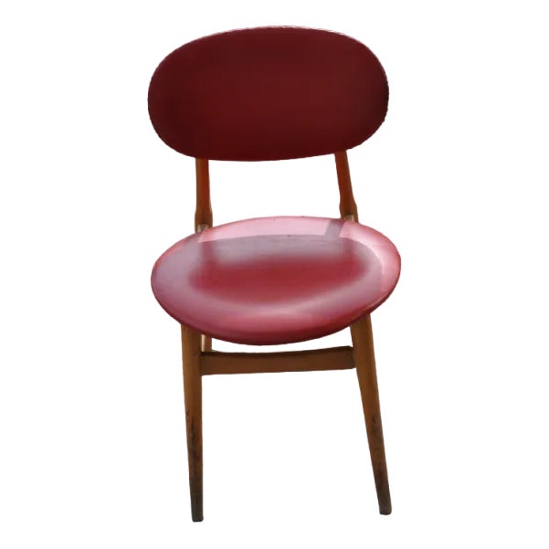 Hungarian Red Leatherette Desk Chair, 1960s For Sale