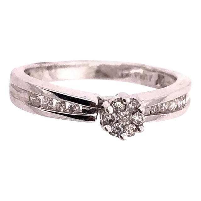 14 Karat White Gold Semi Mount Diamond Engagement Fashion Ring 0.53 TDW, Size 6.75 For Sale