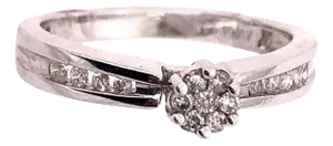 14 Karat White Gold Semi Mount Diamond Engagement Fashion Ring 0.53 TDW, Size 6.75
