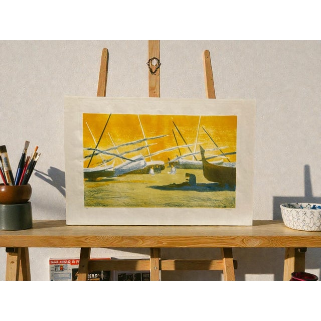 Enid Chauvin, Spanish Beach, Colour Lithograph, 1970s For Sale - Image 13 of 15