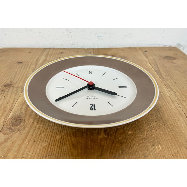 Vintage East German Porcelain Wall Clock from Weimar Electric, 1970s For Sale - Image 13 of 18