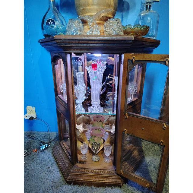 Antique Oak Display Cabinet With Glass Panels by Butler Specialty Company For Sale - Image 12 of 12