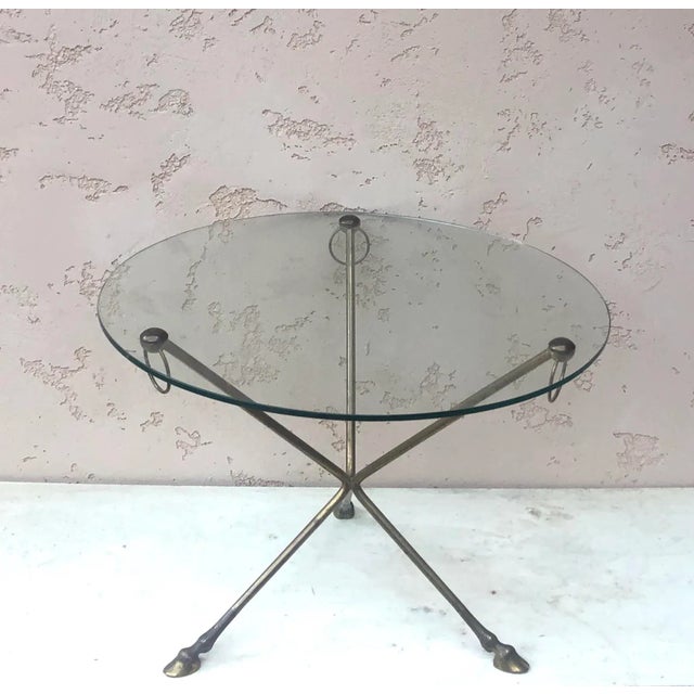 1950s French Midcentury Brass Neoclassical Gueridon, Circa 1950 For Sale - Image 5 of 7
