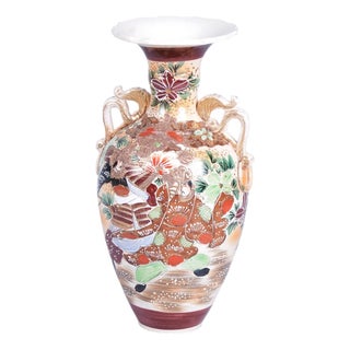 Art Deco Moriage and Glazed Ceramics Vase, Japan, 1910s For Sale