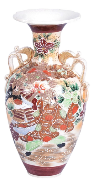 Art Deco Moriage and Glazed Ceramics Vase, Japan, 1910s