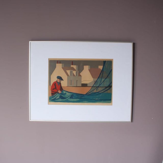 A lovely artwork of a fisherman by Lars Norrman from Sweden, made around 1950. Signed and numbered 276 / 310. Norrman’s...