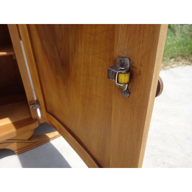 White Large Vintage Art Deco Bedside Table in Light Wood, 1930s For Sale - Image 8 of 18