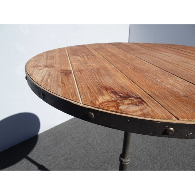 1990s Vintage 43" H Table Top Tall French Country Side Table For Sale - Image 5 of 11