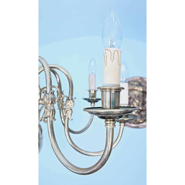 Dutch Gilt Brass 8-Armed Chandelier For Sale - Image 6 of 6