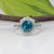2020s 4.7Ct Cambodian Blue Zircon Ring With Natural Diamond Accents: Solid 14k Gold, Size 6.75 For Sale - Image 5 of 9