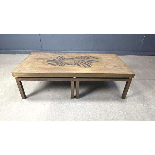 Vintage Etched Brass Coffee Table, 1970s For Sale - Image 9 of 12