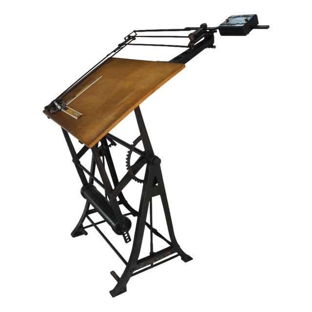 Vintage Iron Architects Drawing Table, 1920s For Sale