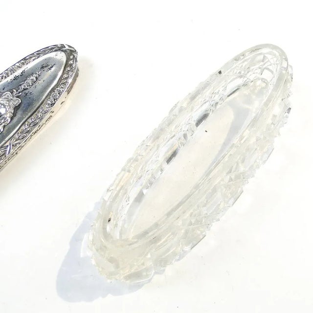 Crystal and Silver Toothpick Holder, United Kingdom, 1930s For Sale - Image 6 of 13