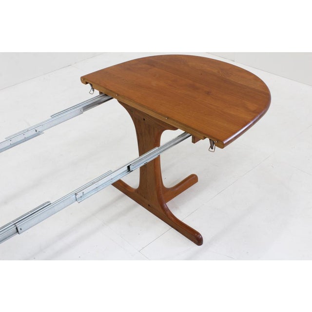 Vintage Danish Oval Extendable Dining Table in Teak, 1960s For Sale - Image 4 of 7