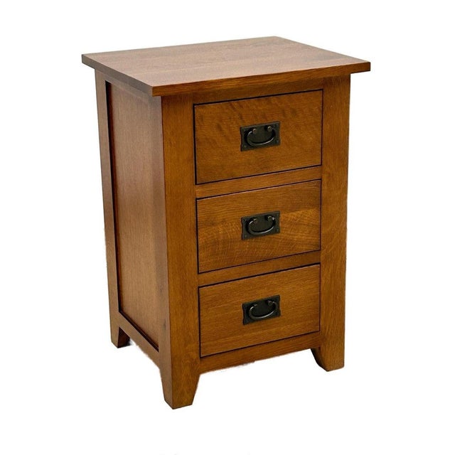Wood Mission Quarter Sawn Oak 3-Drawer Nightstand | Walnut For Sale - Image 7 of 12