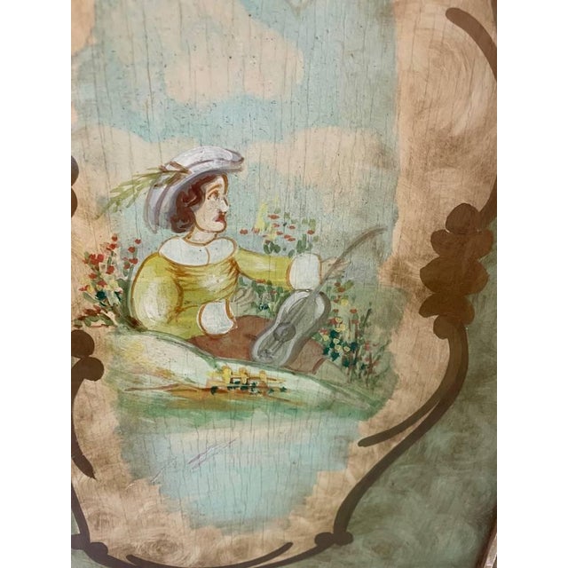 1920s Antique 1920's Marble Topped Chest of Drawers / NIghtsand, French Revival, Hand Painted, Hand Carved Wood For Sale - Image 5 of 9