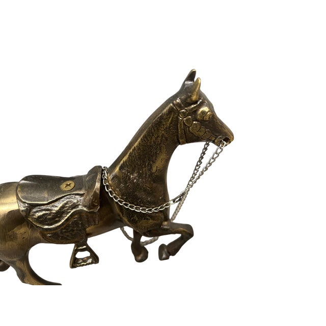 Vintage Brass Horse Figurine For Sale - Image 5 of 9