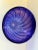 Signed 1991 Robinson Scott Handblown Art Glass Bowl – Iridescent Purple-Blue With Pink Spiral Pattern For Sale - Image 11 of 12
