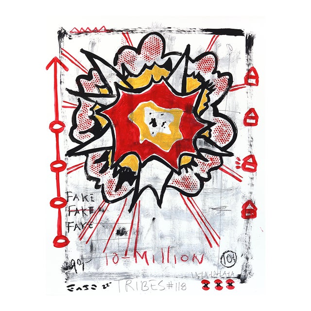 Boom Market - Original Pop Street Art Acrylic Painting on Cardstock by Gary John For Sale