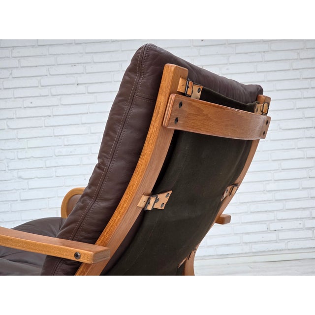 Danish Armchair in Leather, Canvas and Bentwood from Komfort, 1970s For Sale - Image 17 of 18
