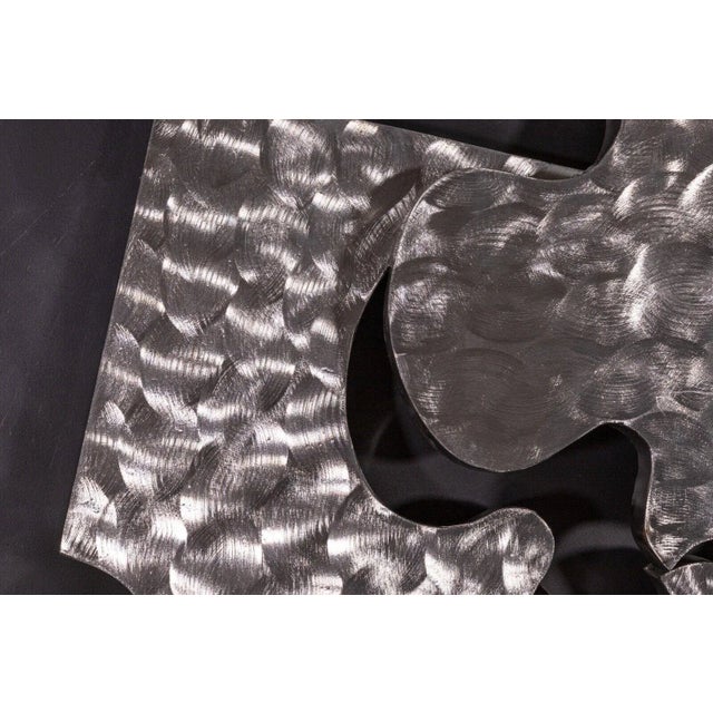 Modern 1999 Signed Curtis Jere Puzzle Piece Brushed Metal Wall Sculptures - A Pair For Sale - Image 3 of 12