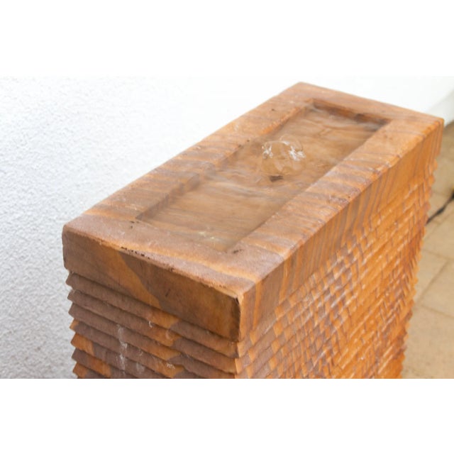 Stone Handcarved Sandstone Modern Waterfall Fountain For Sale - Image 7 of 10