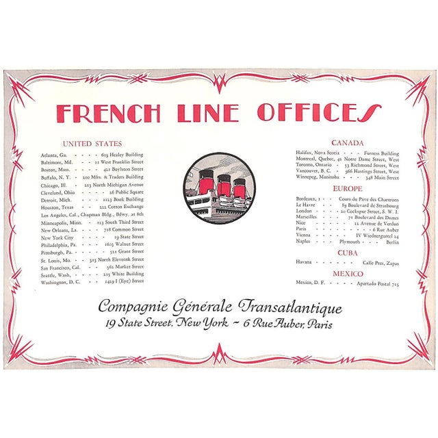 Traditional "Ile De France: The Rue De La Paix of the Atlantic" 1930 For Sale - Image 3 of 12