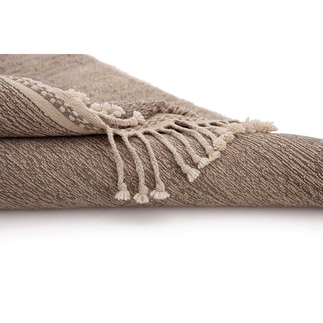 Ivory Hand-Knotted Wool Rug by Azele Studio For Sale - Image 8 of 10