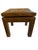 Mid 20th Century Faux Leather Brown Parsons Style Stool For Sale - Image 9 of 11