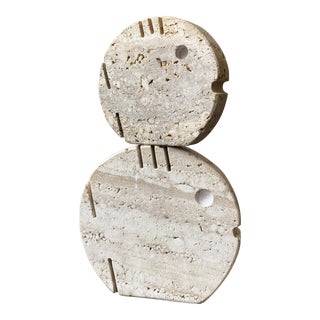 Vintage Travertine Fish Sculptures by Enzo Mari for Fratelli Mannelli, a Pair, Circa 1970s For Sale