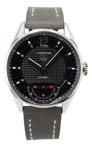 Tag Heuer Carrera 43mm wv3010.eb0025 Black Dial Steel Manual Wind Watch